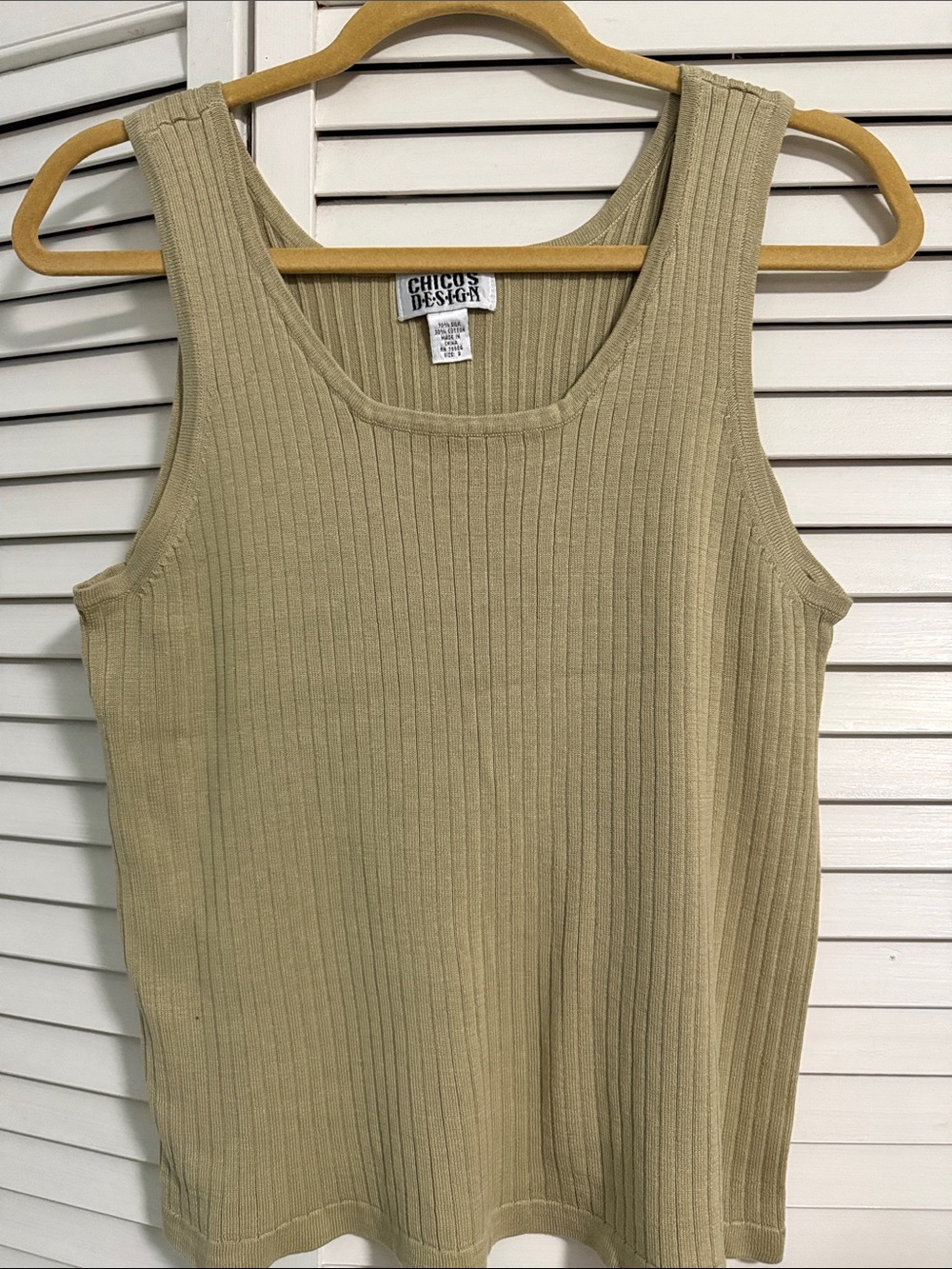 Chico’s Design silk/cotton ribbed tank top size 3